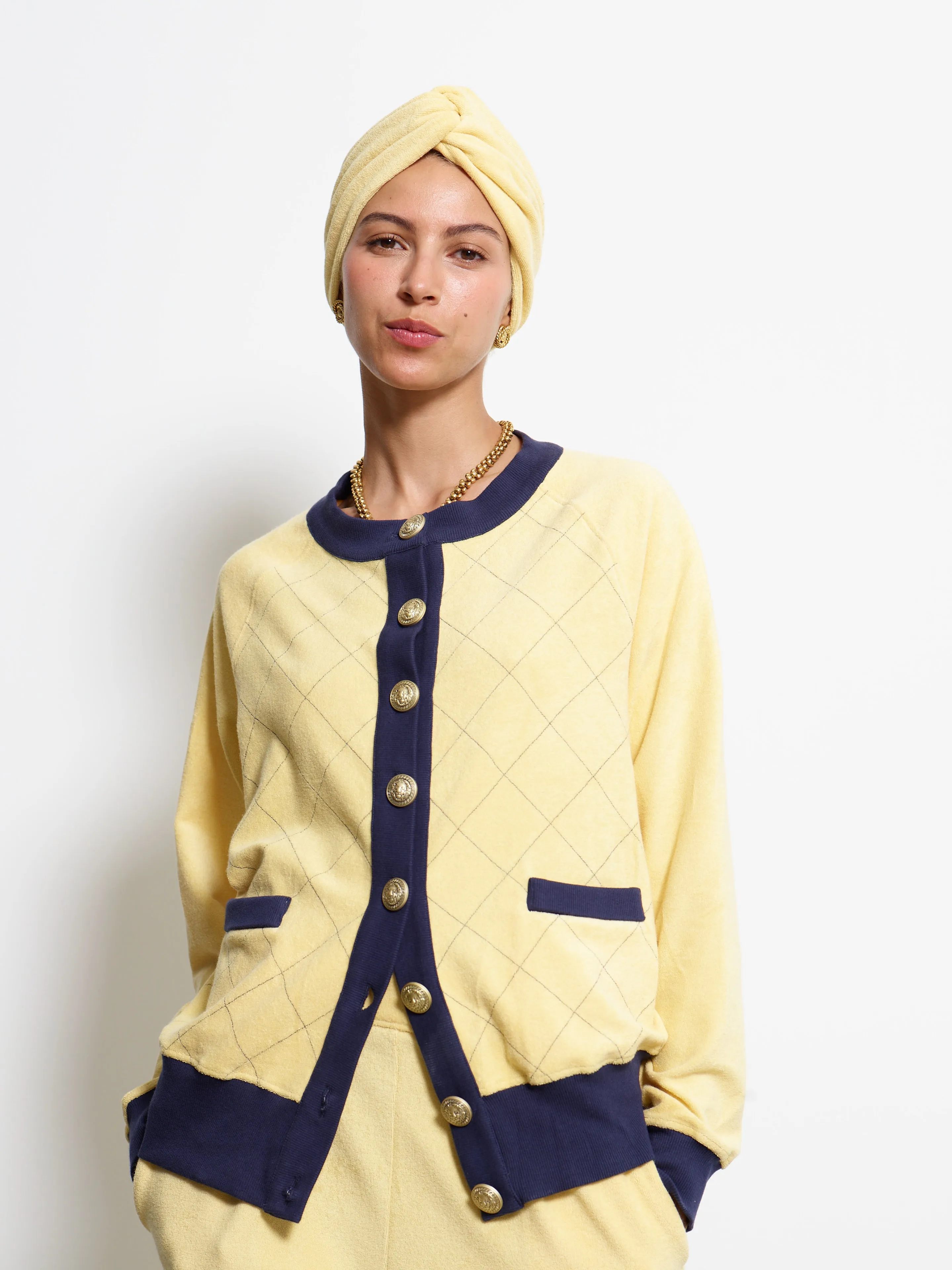 QUILTED BOMBER JACKET YELLOW