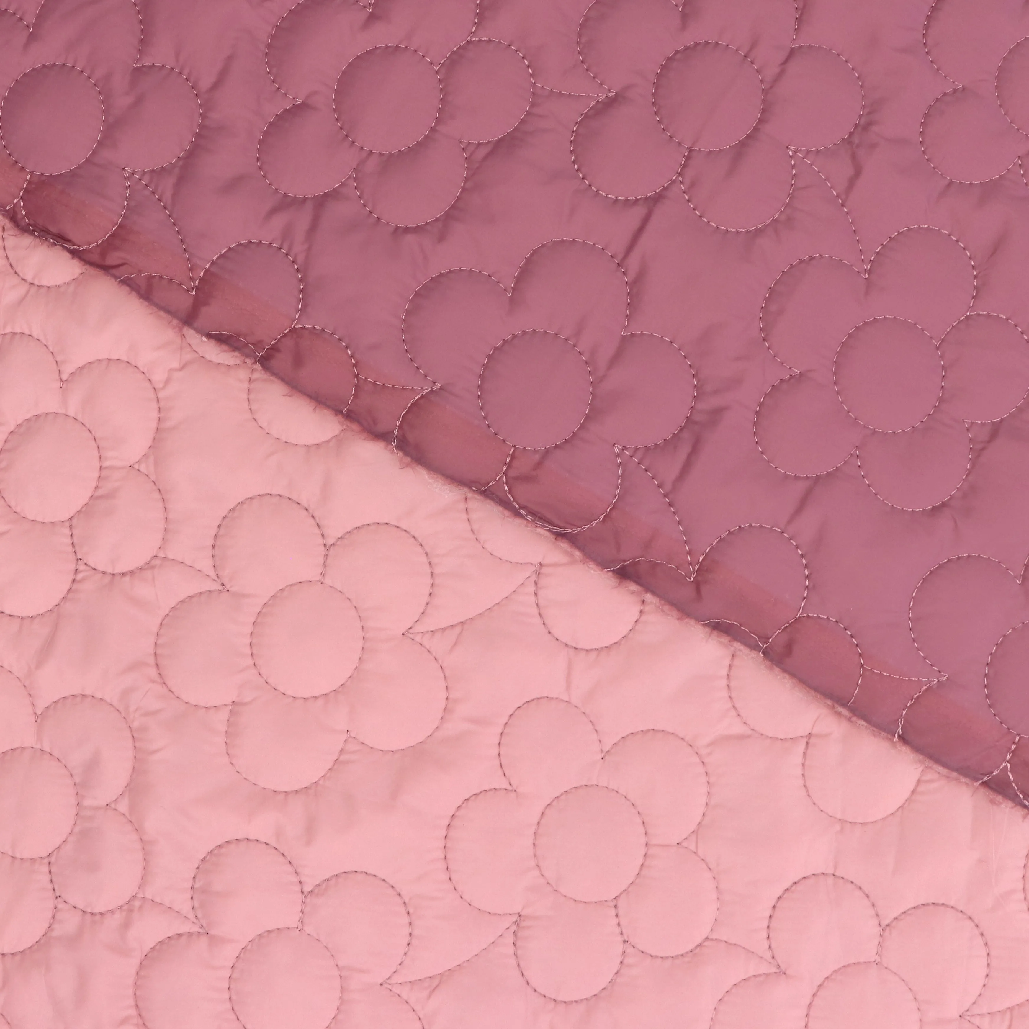 Quilted Double Sided Coating - Pink Flowers