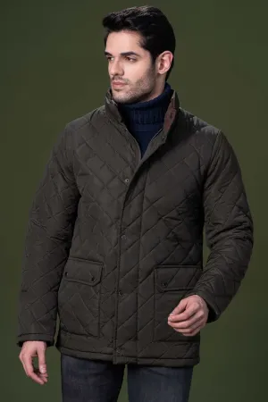 QUILTED LONG JACKET OLIVE