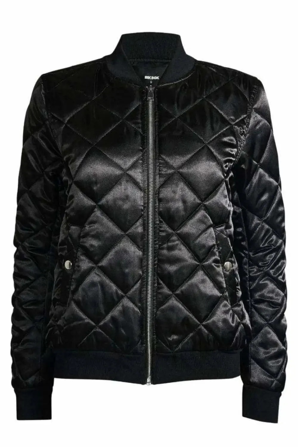 Quilted Satin Bomber Jacket