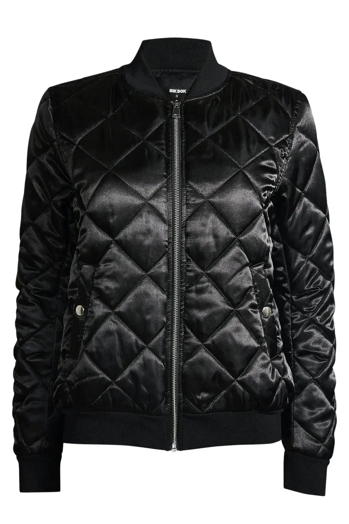 Quilted Satin Bomber Jacket