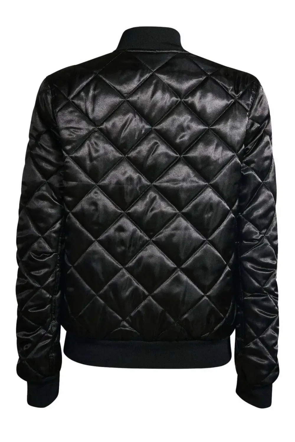 Quilted Satin Bomber Jacket