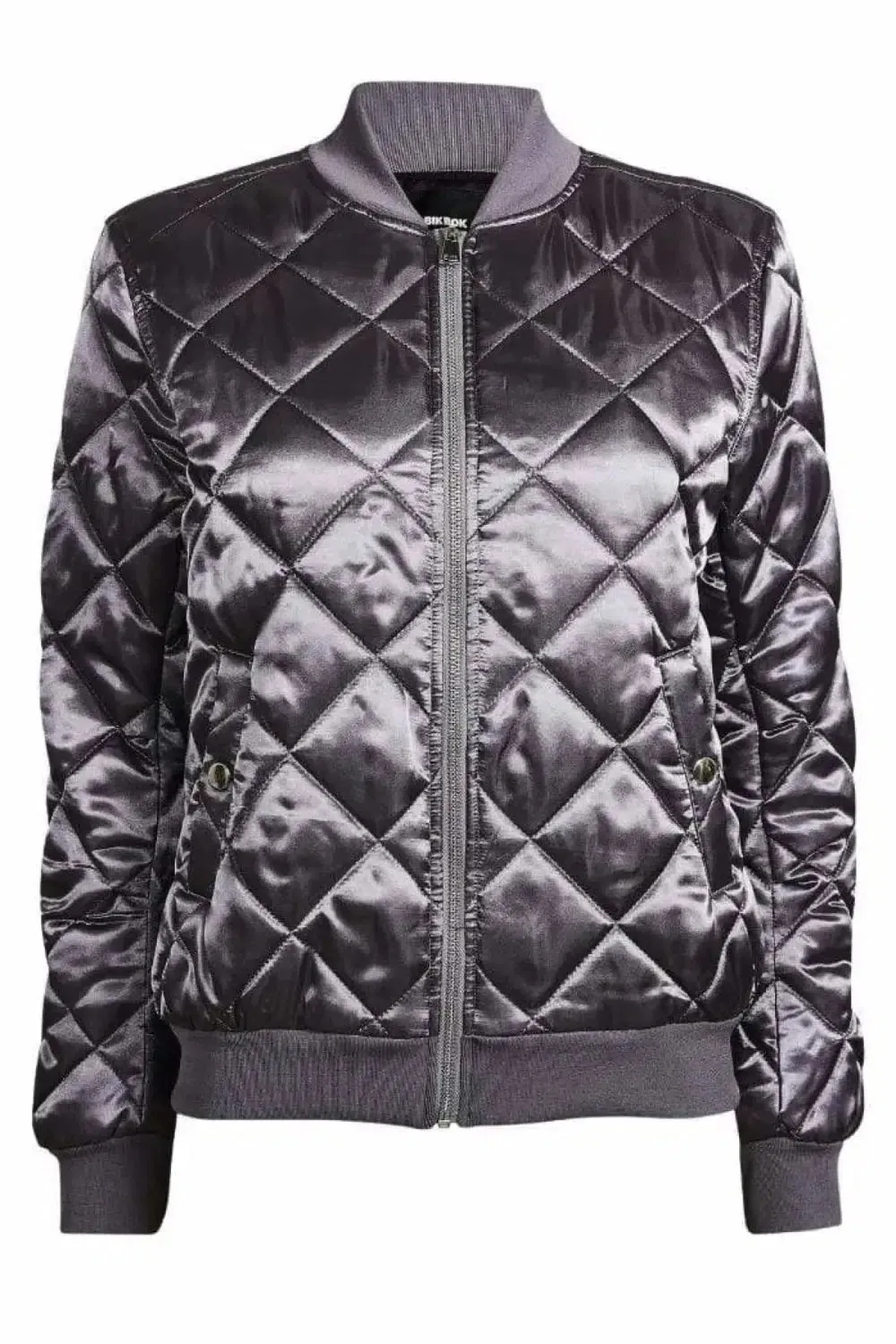 Quilted Satin Bomber Jacket