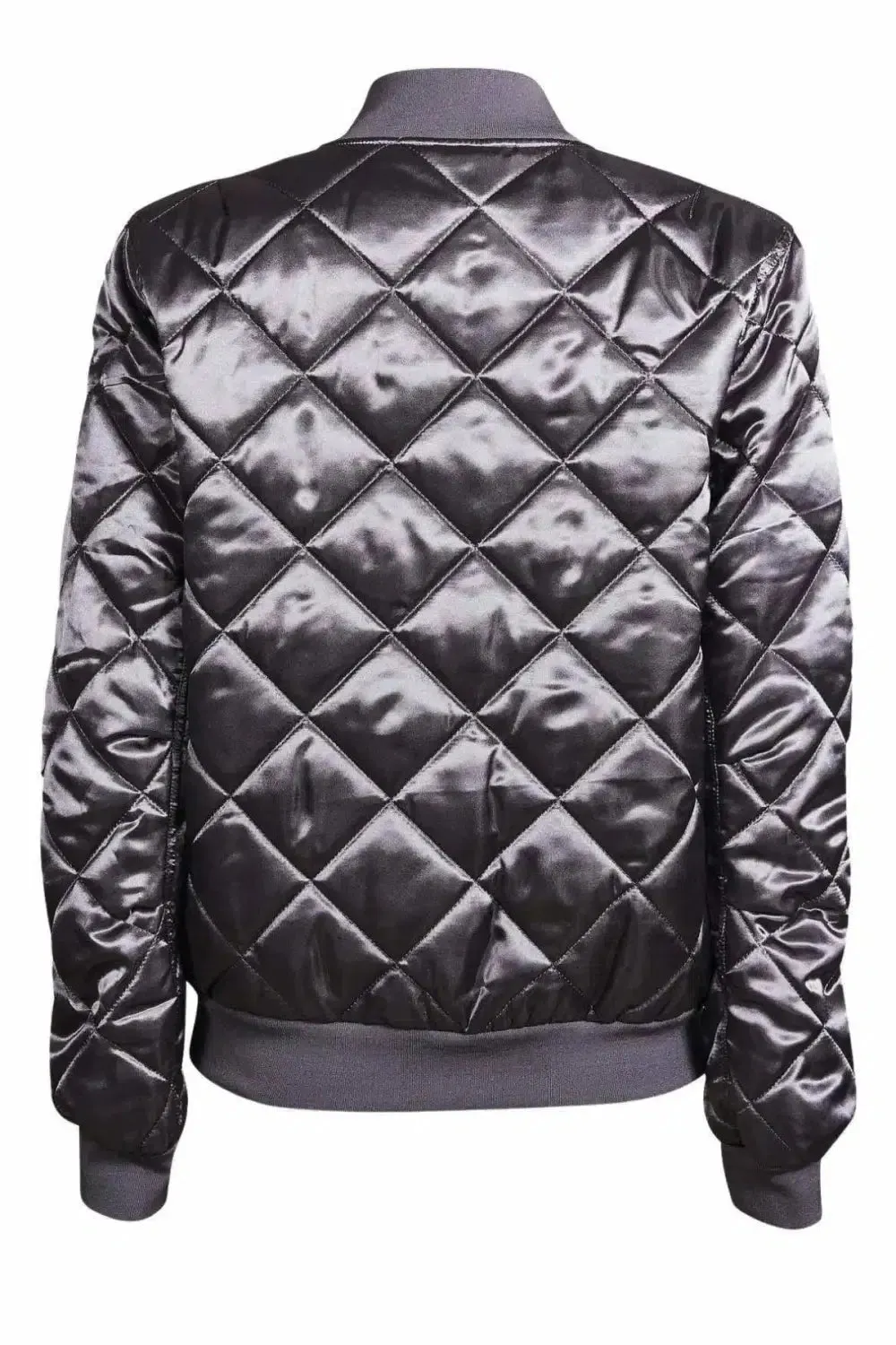 Quilted Satin Bomber Jacket