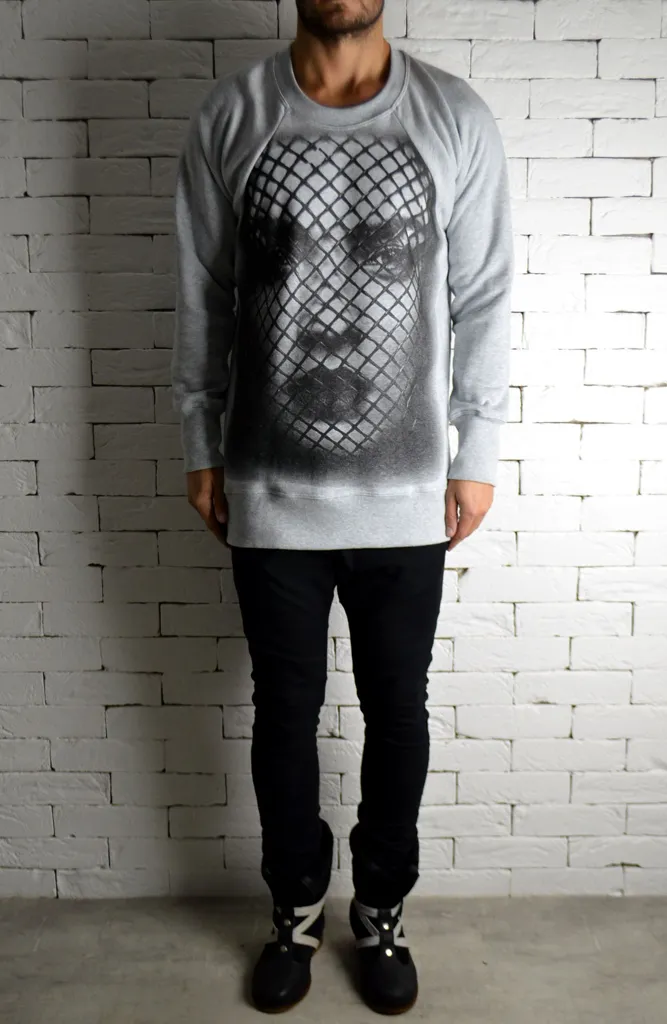 Raglan Jumper Mesh Face - Grey