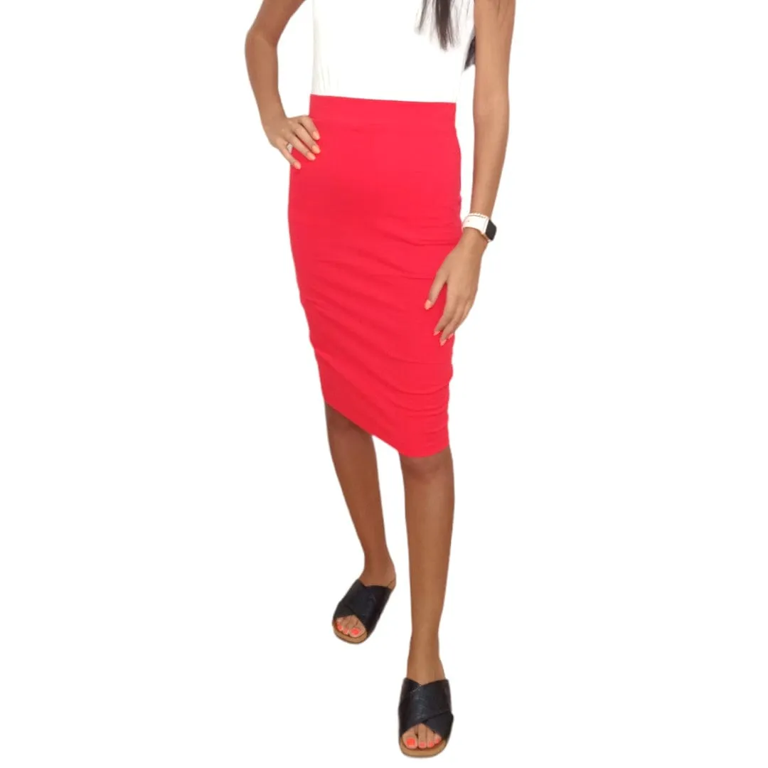 Red Women Cotton Skirt