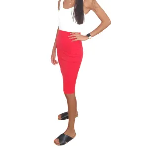 Red Women Cotton Skirt