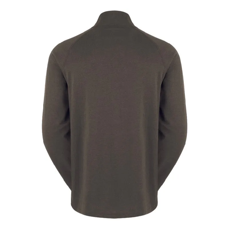 Ridgeline Baseline 1/4 Zip Pull On Mens Top - Light Bark Marl