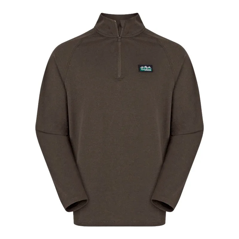 Ridgeline Baseline 1/4 Zip Pull On Mens Top - Light Bark Marl