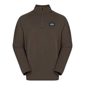 Ridgeline Baseline 1/4 Zip Pull On Mens Top - Light Bark Marl