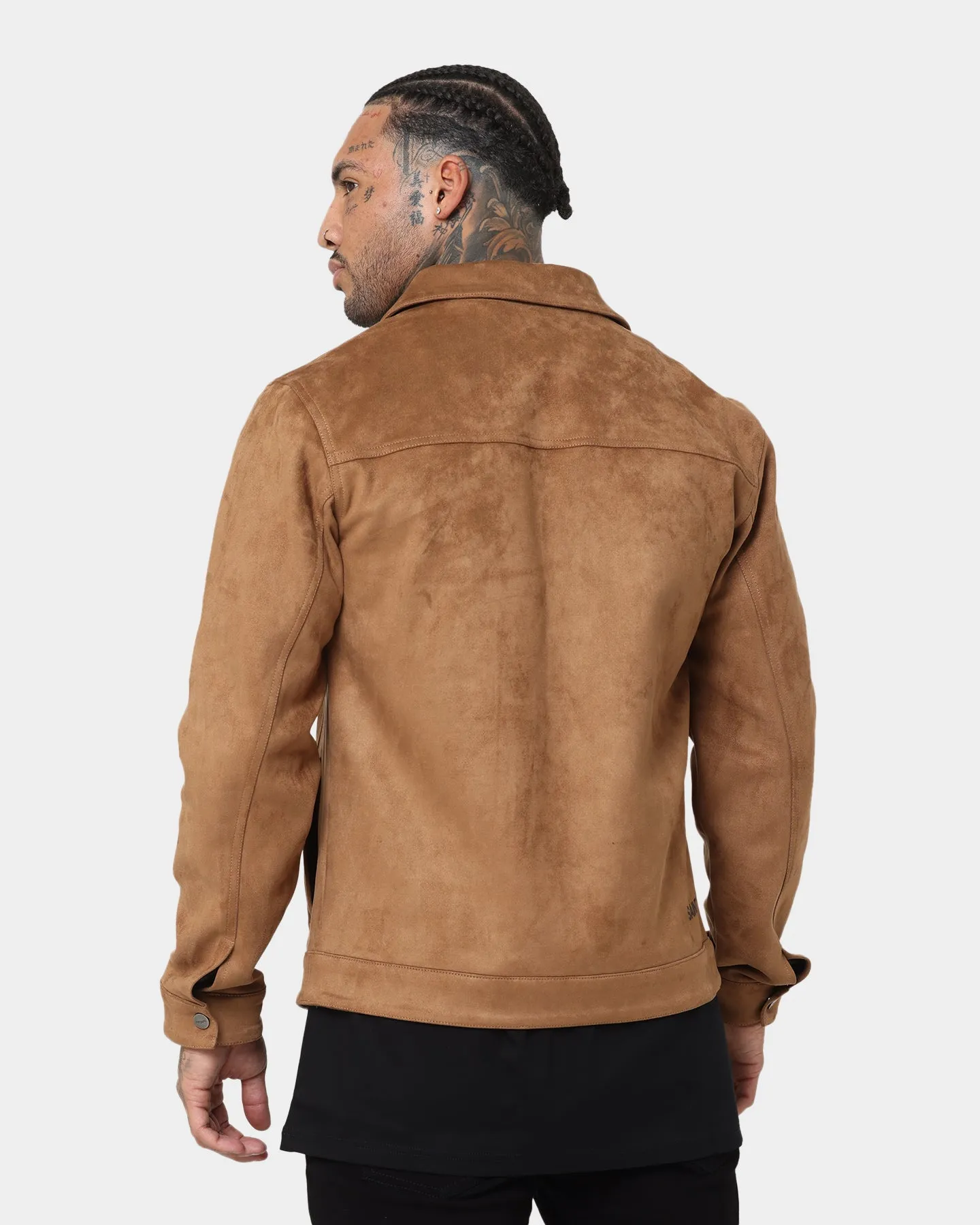 Saint Morta Faux Suede Trucker Jacket Tan