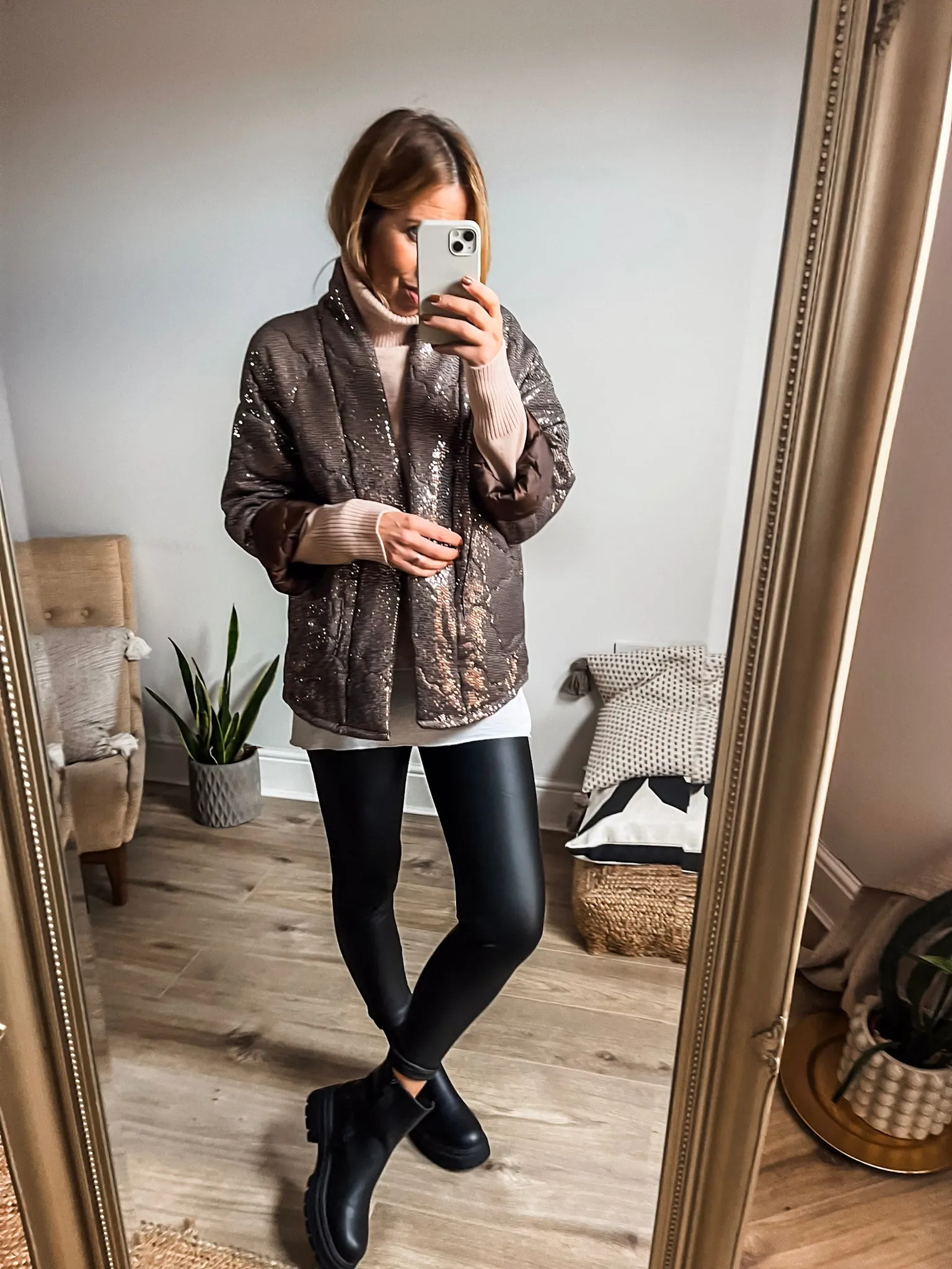 Sequinned Quilted Jacket