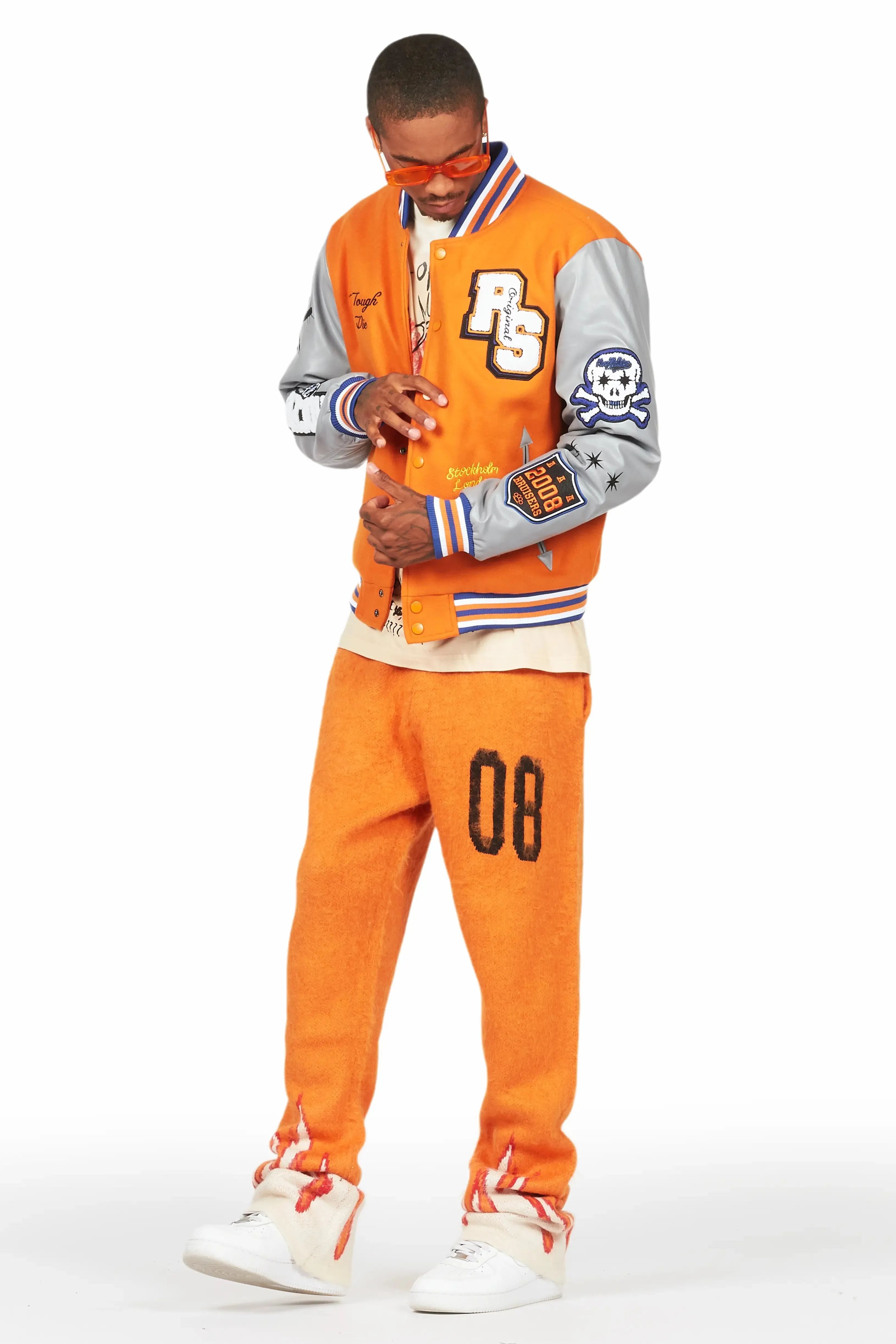 Shexter Orange Varsity Jacket