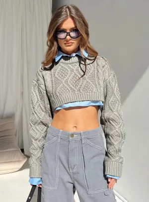 Sonny Cropped Sweater Grey