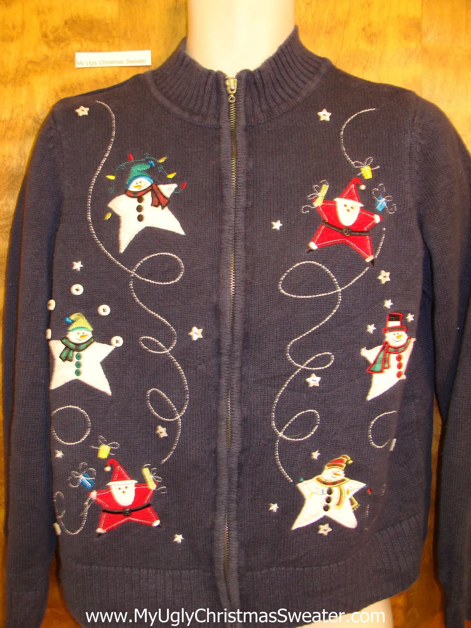 Star Shaped Santas Ugly Festive Xmas Sweater