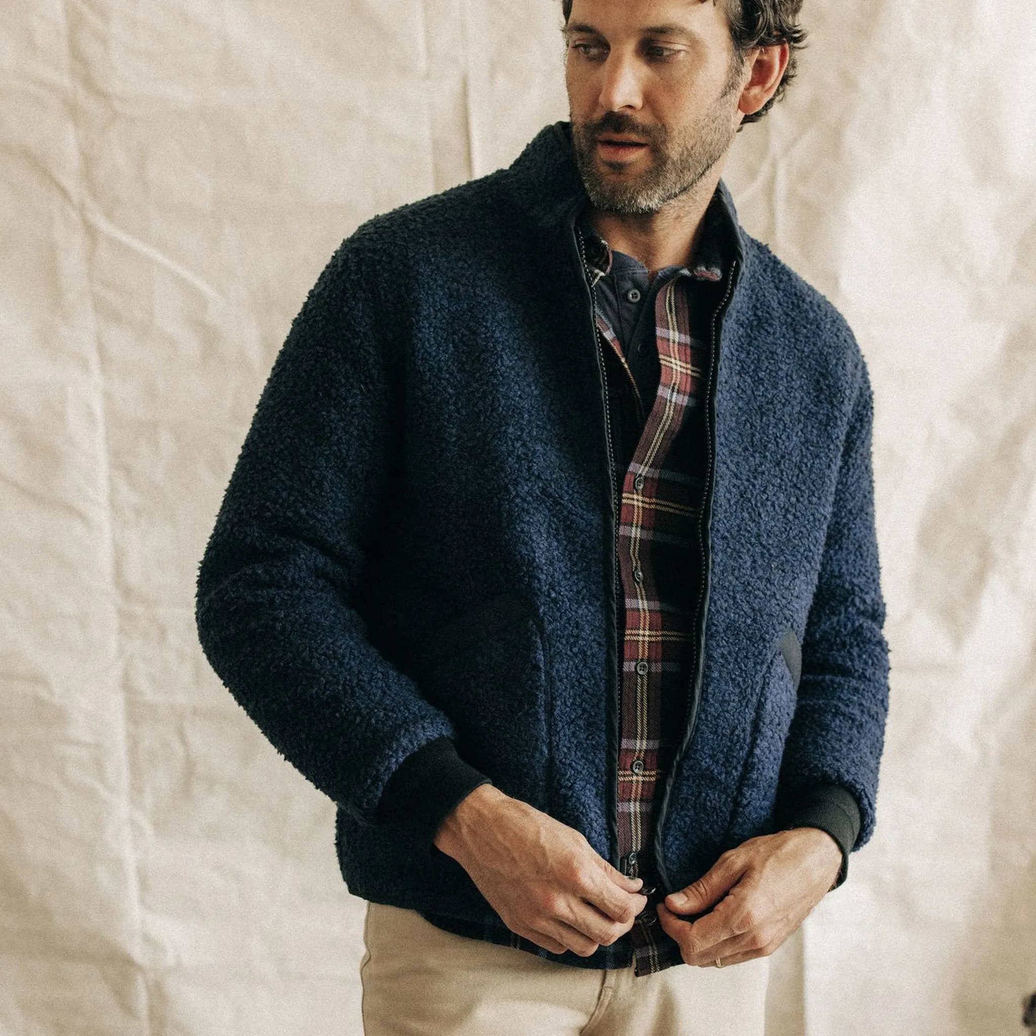 The Carson Jacket in Dark Navy Fleece