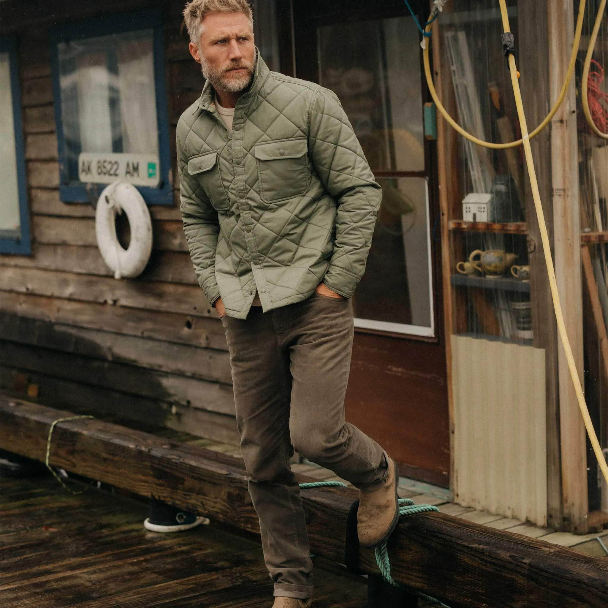 The Miller Shirt Jacket in Smoked Olive Dry Wax