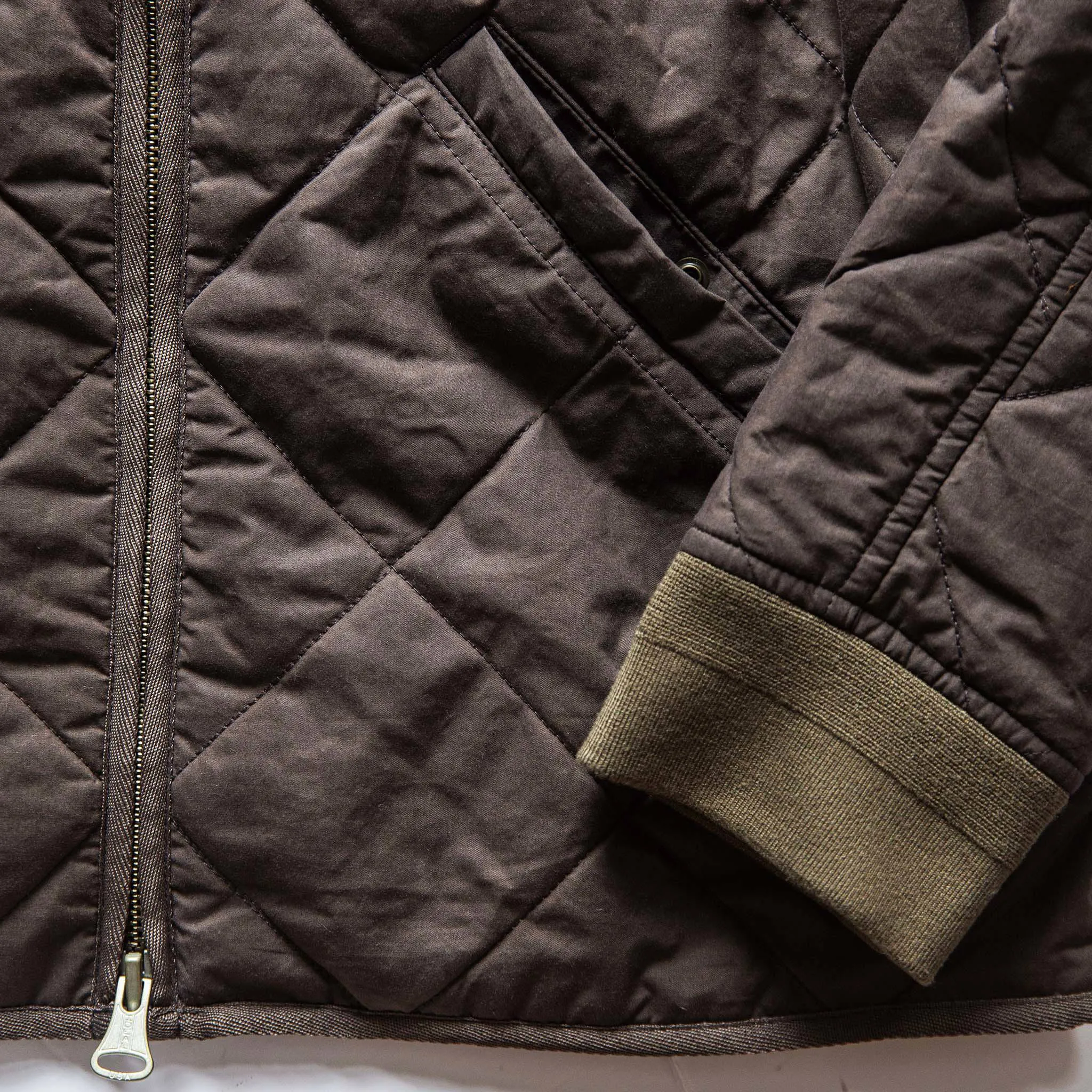 The Quilted Bomber Jacket in Espresso