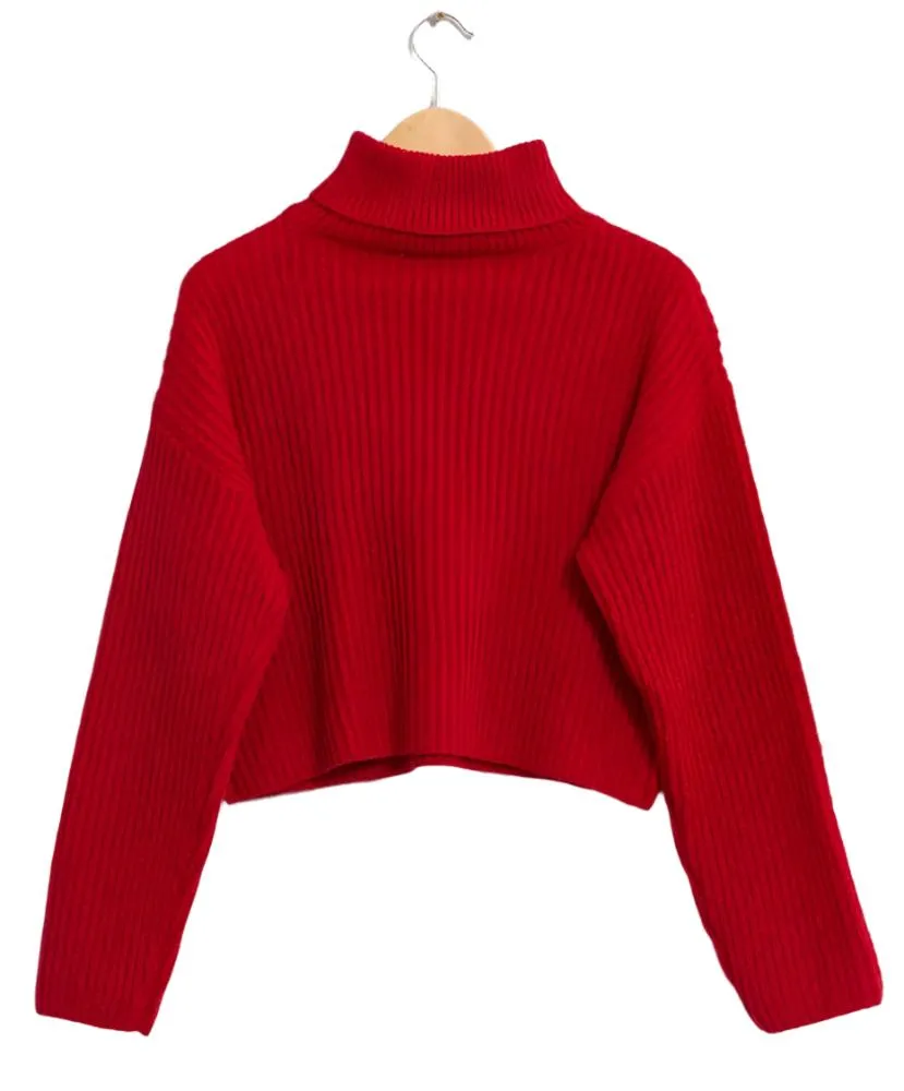 Tiff Crop Turtleneck Sweater