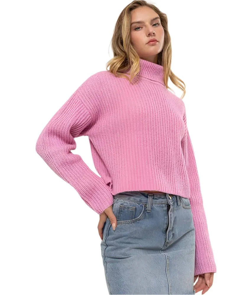 Tiff Crop Turtleneck Sweater