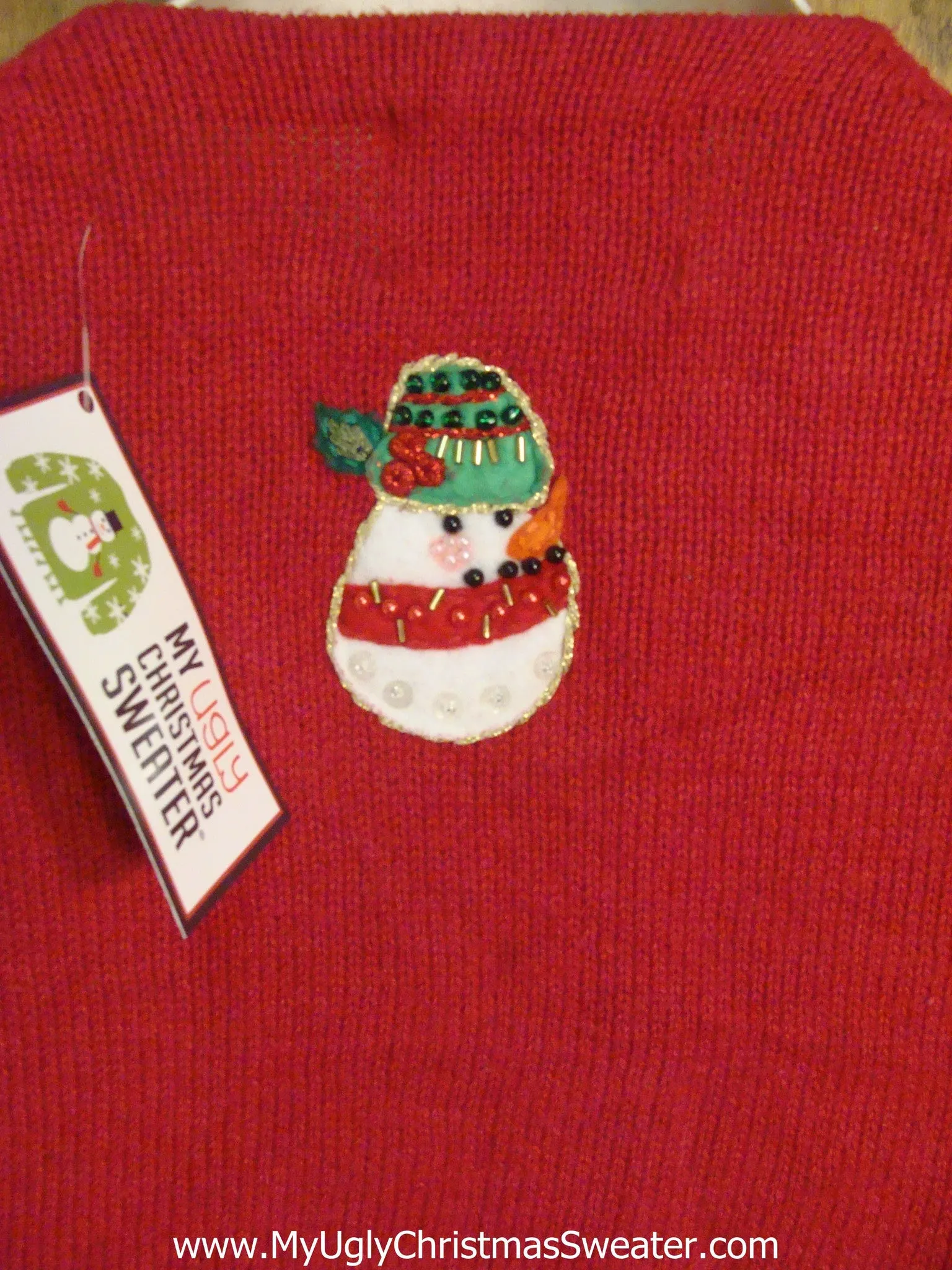 Tiny Bling Snowmen Tacky Xmas Party Sweater