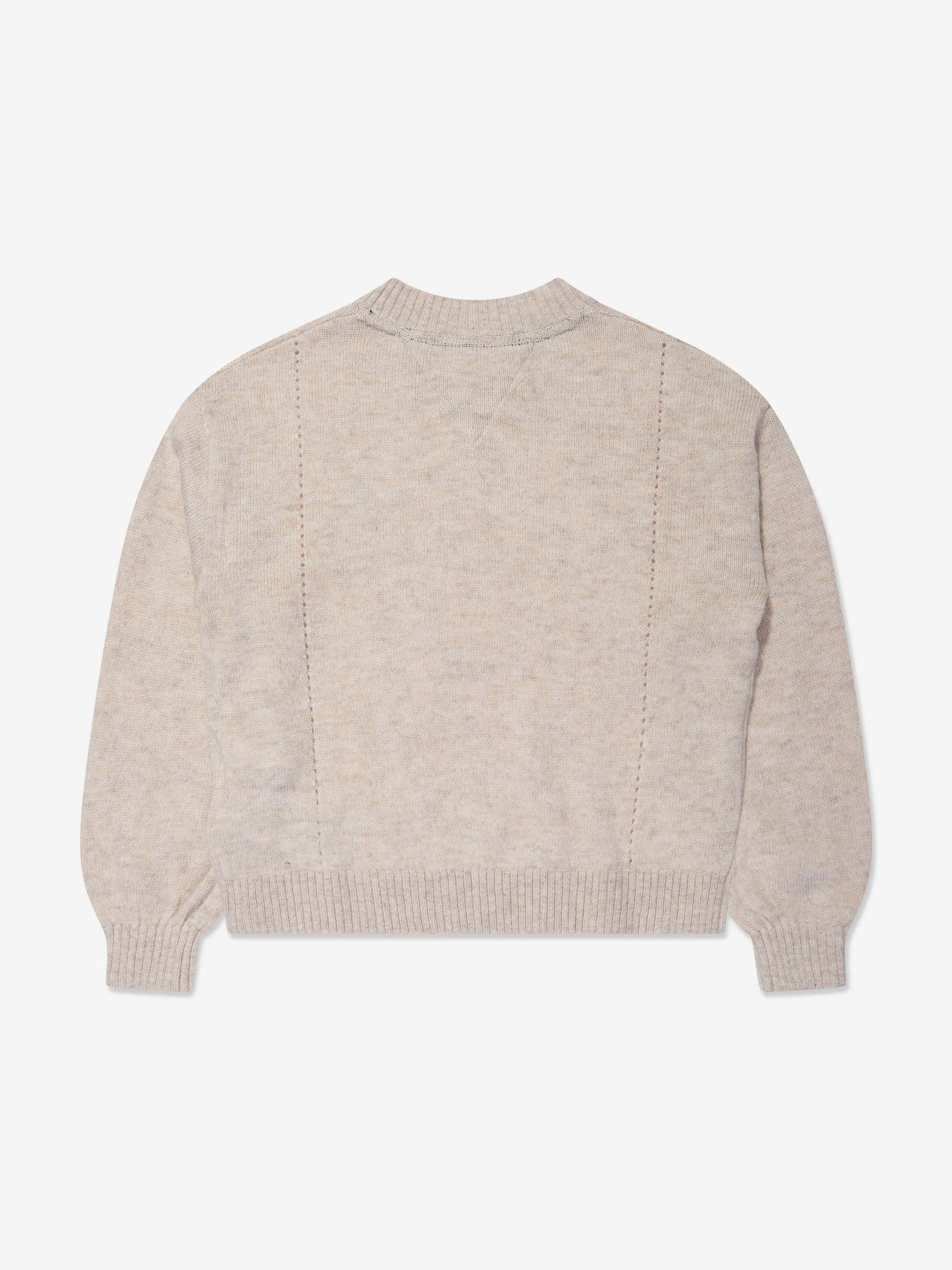 Tommy Hilfiger Girls Essential Soft Wool Jumper in Beige