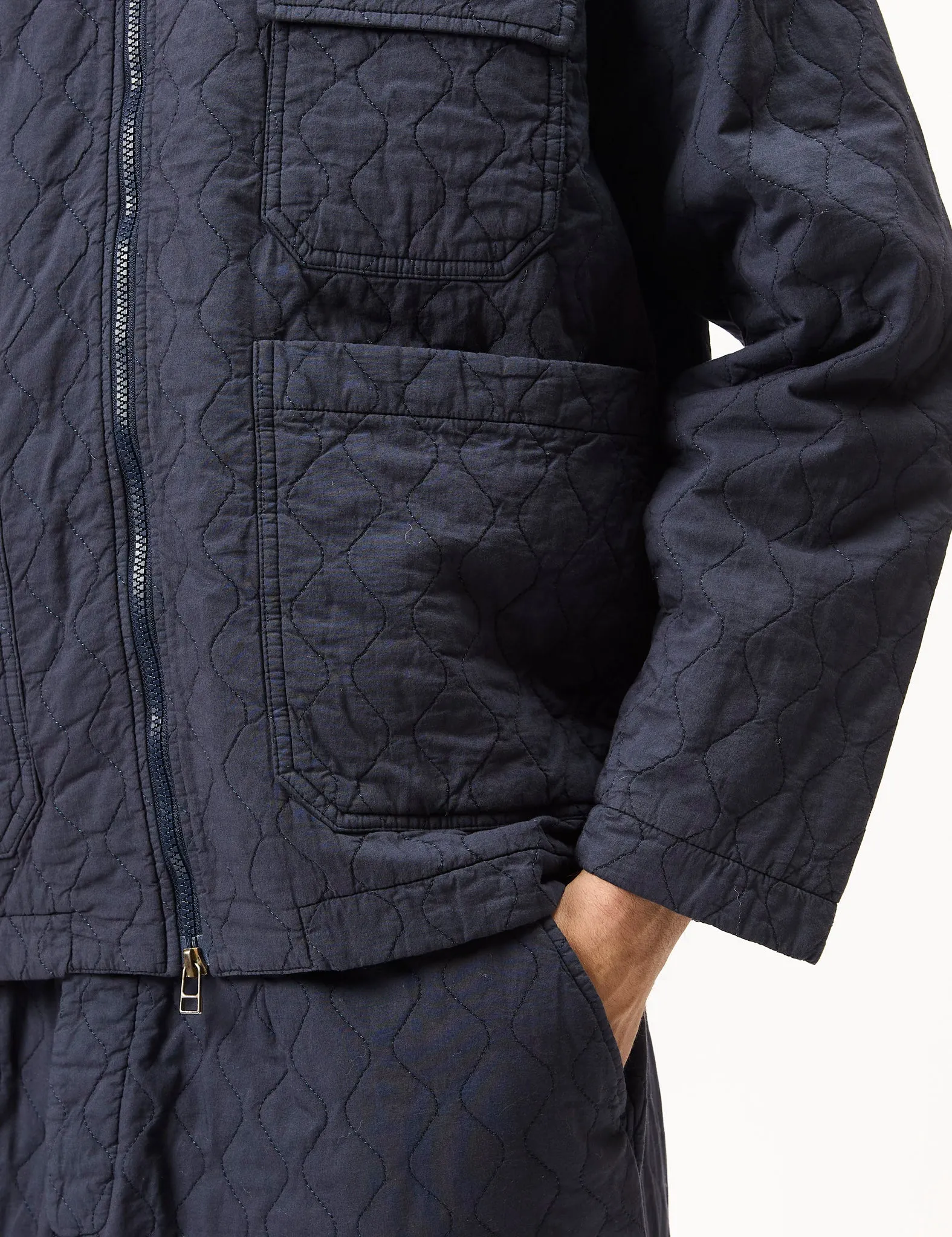 Universal Works Gower Jacket (Quilt Cotton) - Dark Navy Blue