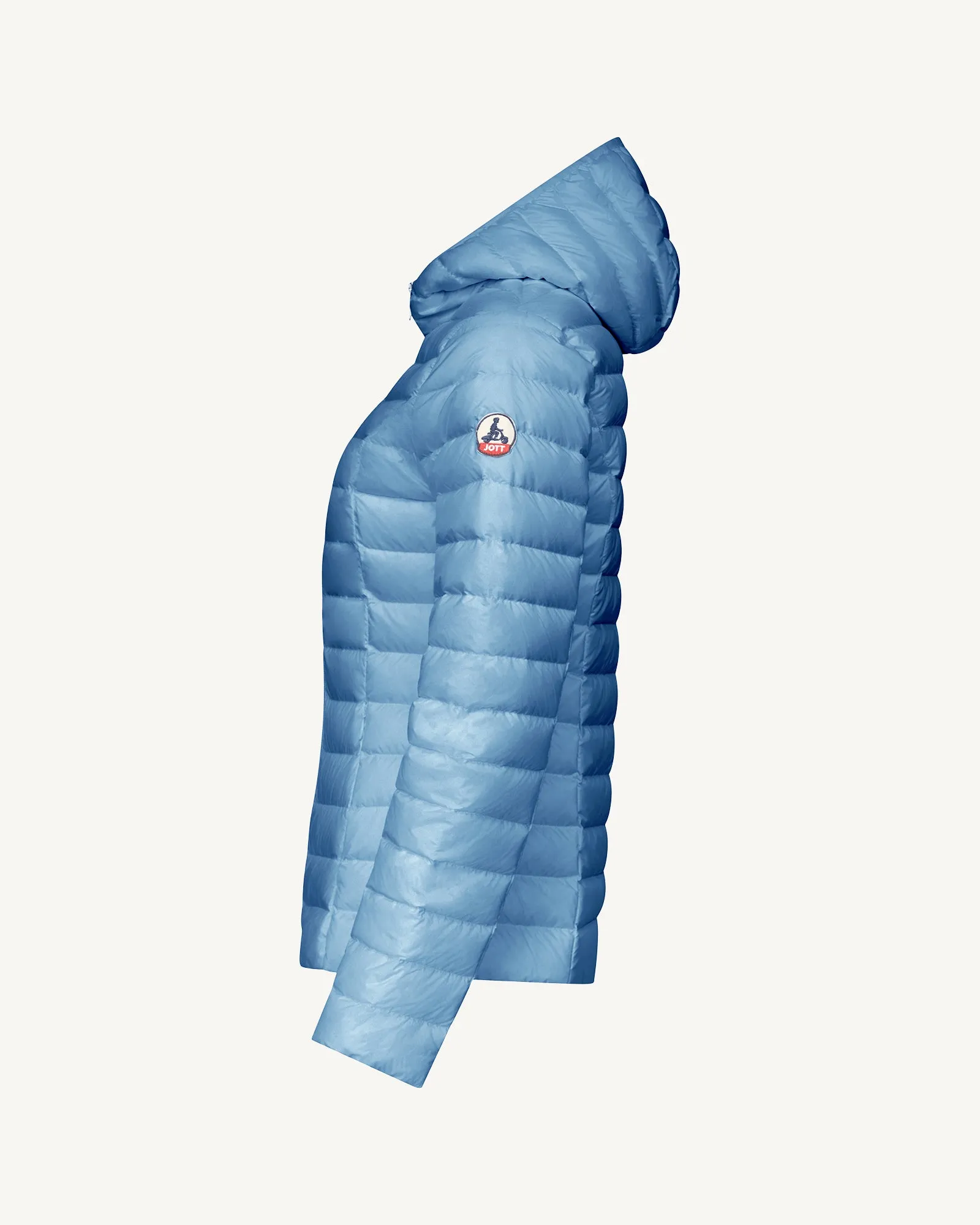 Washed blue Cloe lightweight hooded puffer jacket