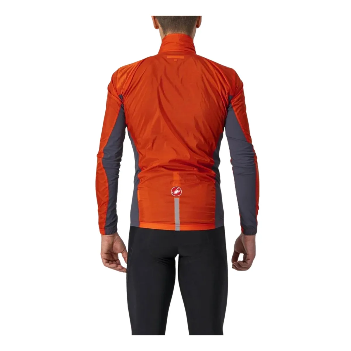 Windbreaker Jacket Castelli Squadra Stretch Orange Grey