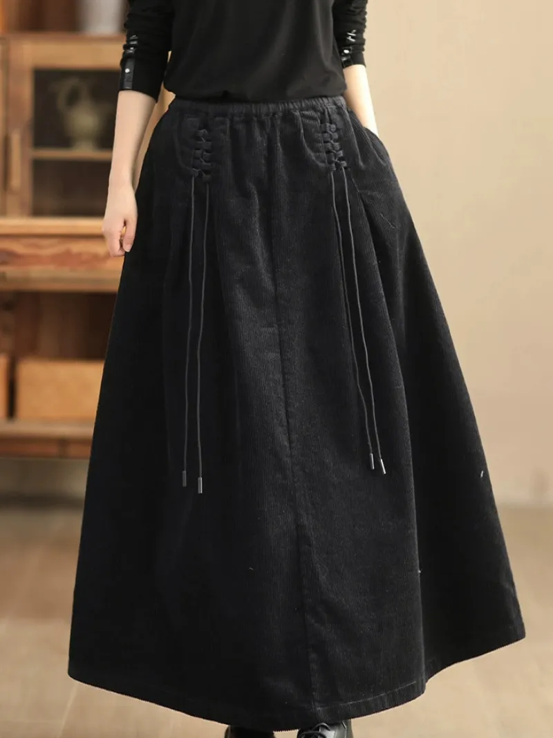 Women's Elevate your Wardrobe Elastic Waist Retro Long Skirt