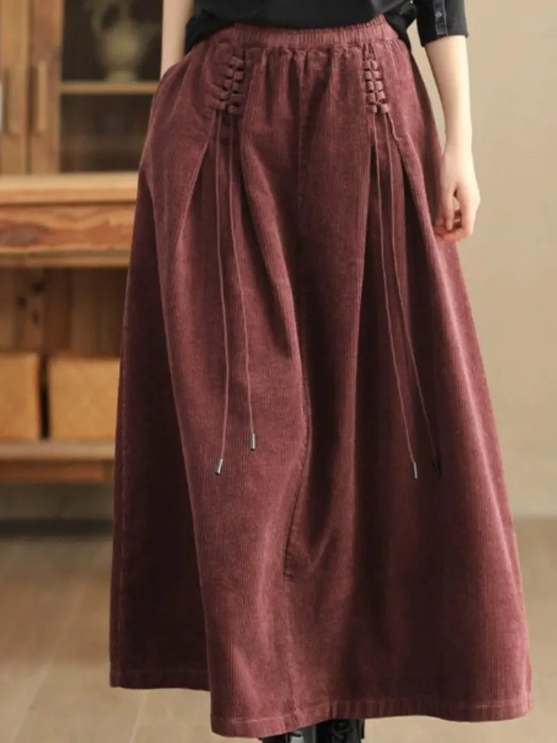 Women's Elevate your Wardrobe Elastic Waist Retro Long Skirt