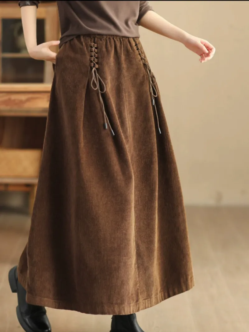 Women's Elevate your Wardrobe Elastic Waist Retro Long Skirt